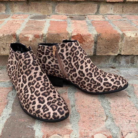 Shoes - Oat Cheetah Round Toe 1 3/4" Ankle Boot